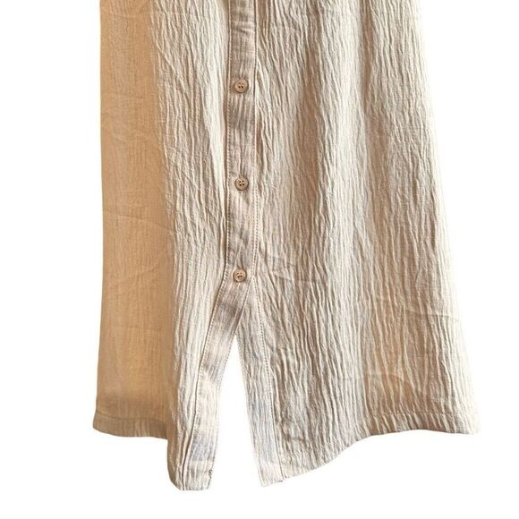 NWT Max Studio Career Button Front Midi Shirt Dress Papyrus L - Picture 4 of 9